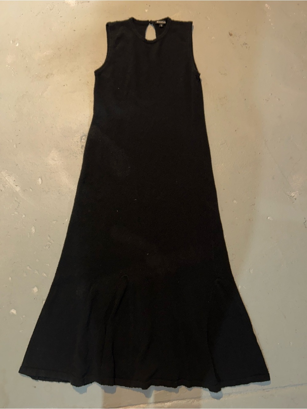 Whistles knit flare Black cotton Sleeveless Fitted Maxi Dress - Picture 3 of 7
